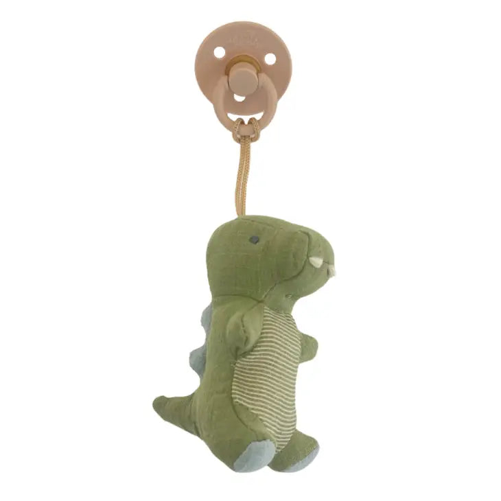 Bitzy Pal Natural Rubber Pacifier & Stuffed Animal DINO