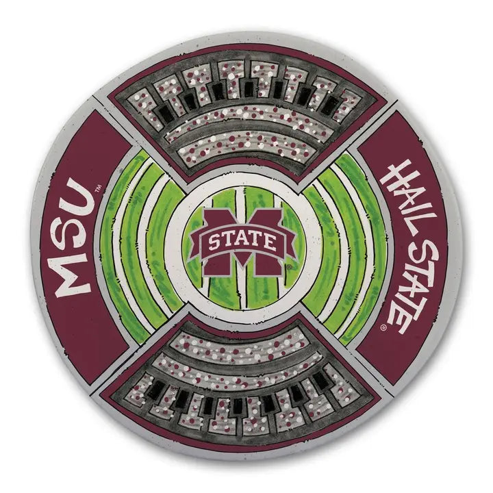 MSU ROUND STADIUM PLATTER