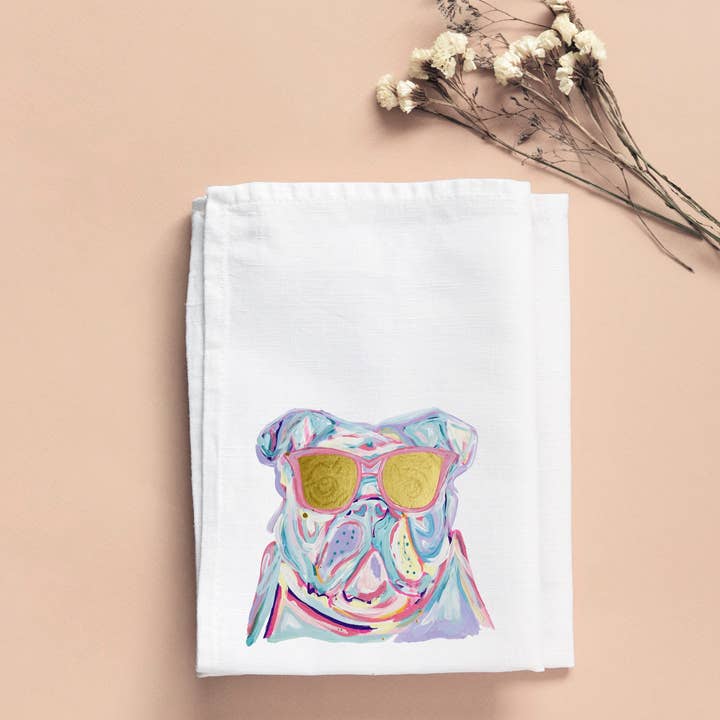 FUN BULLDOG TEA TOWEL