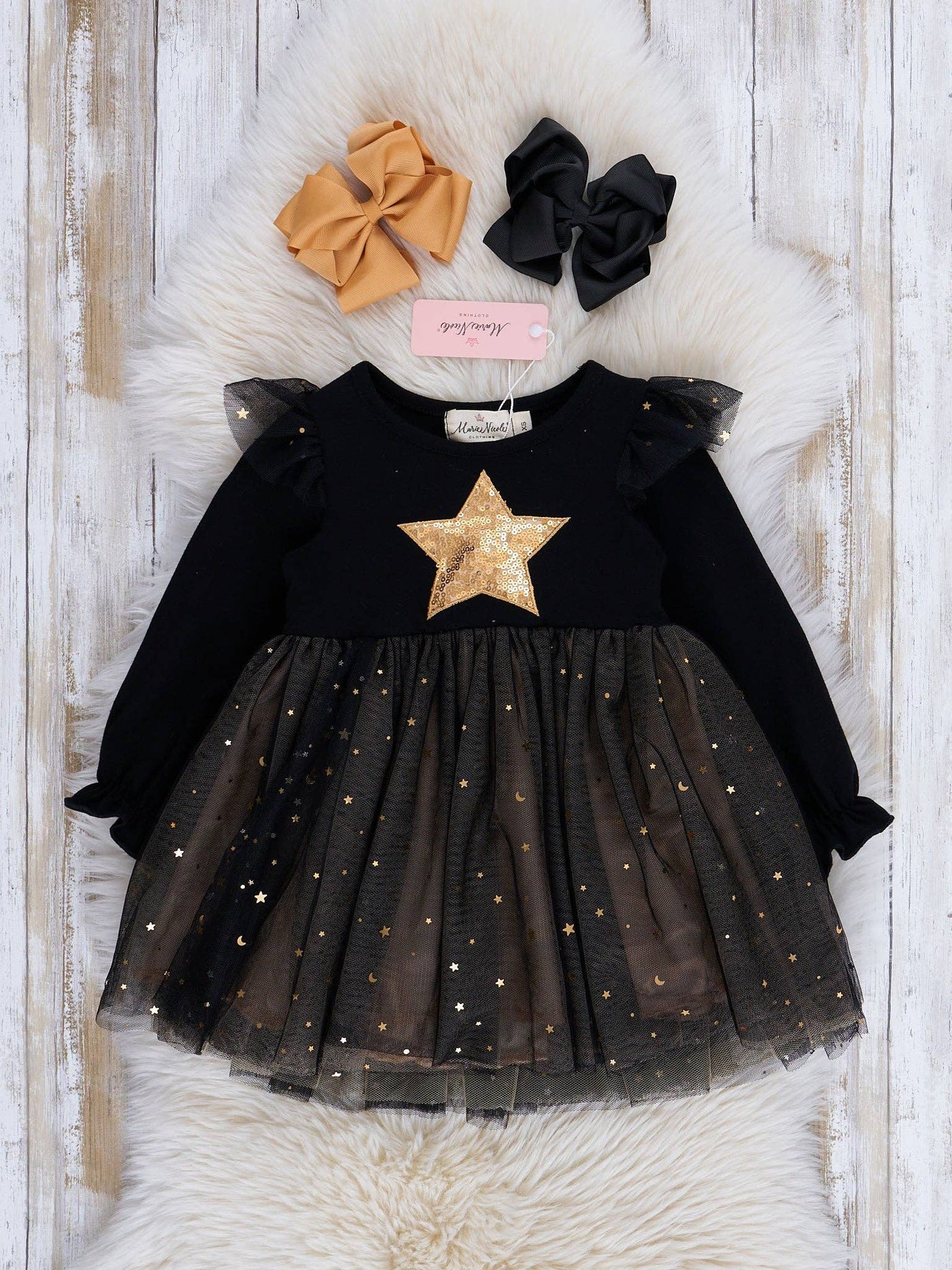 Gold Star Sparkle Tulle Dress