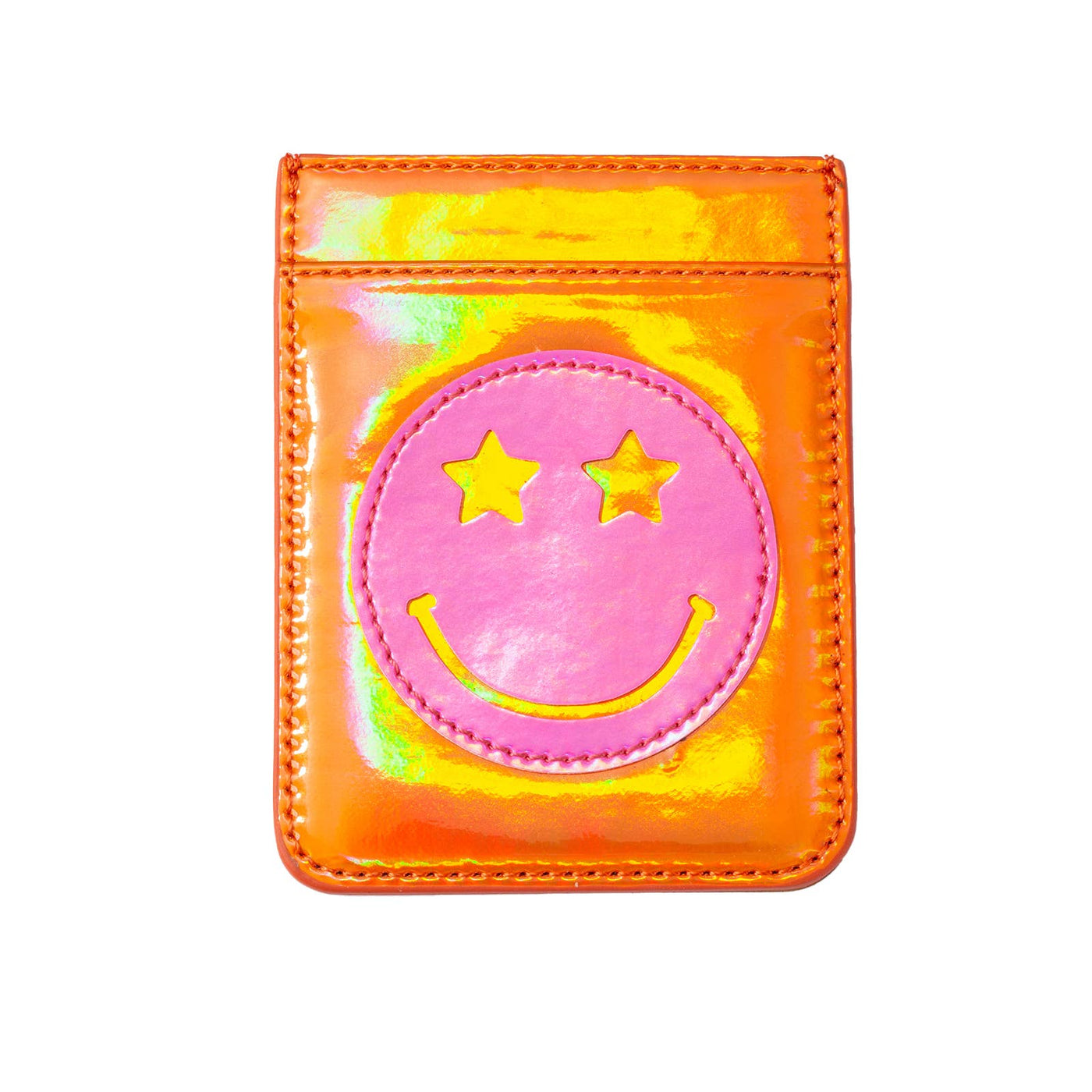 Pink Star Eye Happy Face Phone Wallet