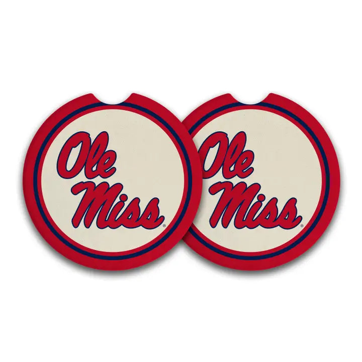 OLE MISS CAR COASTER SET