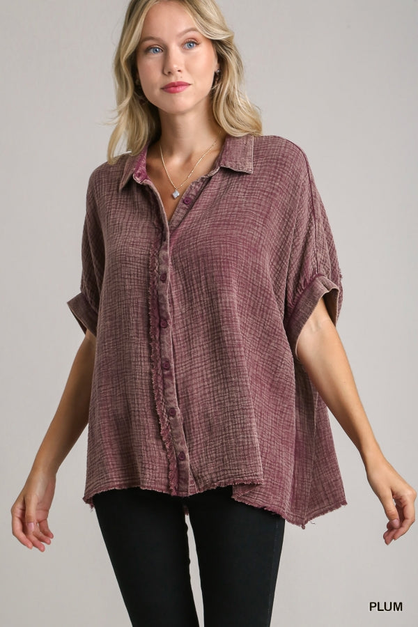 PARTLY PLUM TOP