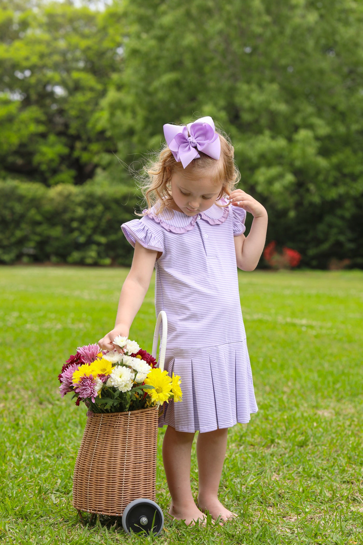 CAMILLA DRESS - LAVENDER STRIP