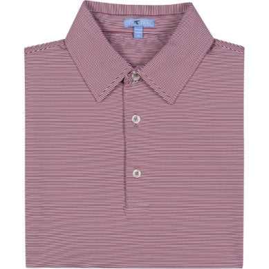 MAROON CLUB PINSTRIPE PERFORMANCE POLO