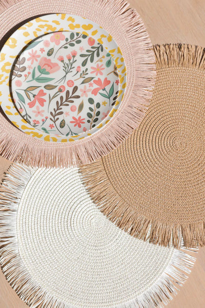 SET OF 4 FRINGED PLACEMATS