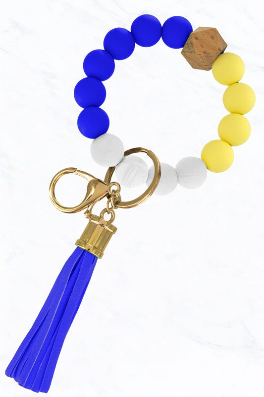 Color Silicone Beaded Keychain